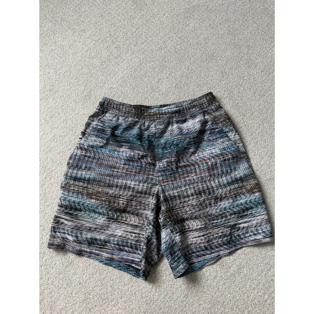 Lululemon Men's Pace Breaker Linerless Short 7"Multi color Blue Black m7agxs